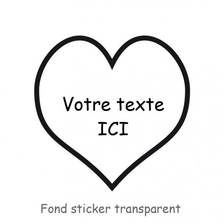 Sticker personnalisé en forme de coeur