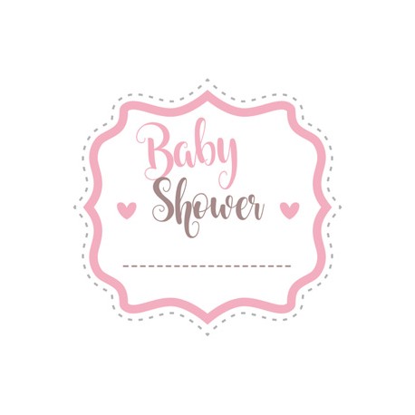 Stickers personnalisable "Baby shower" rose
