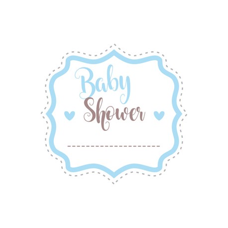 Stickers personnalisable "Baby shower" bleu