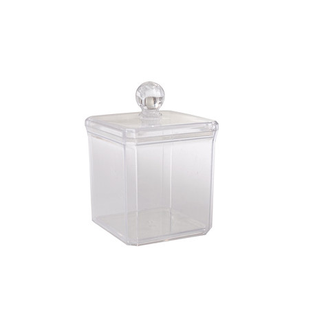 Boîte cubique avec couvercle transparent.