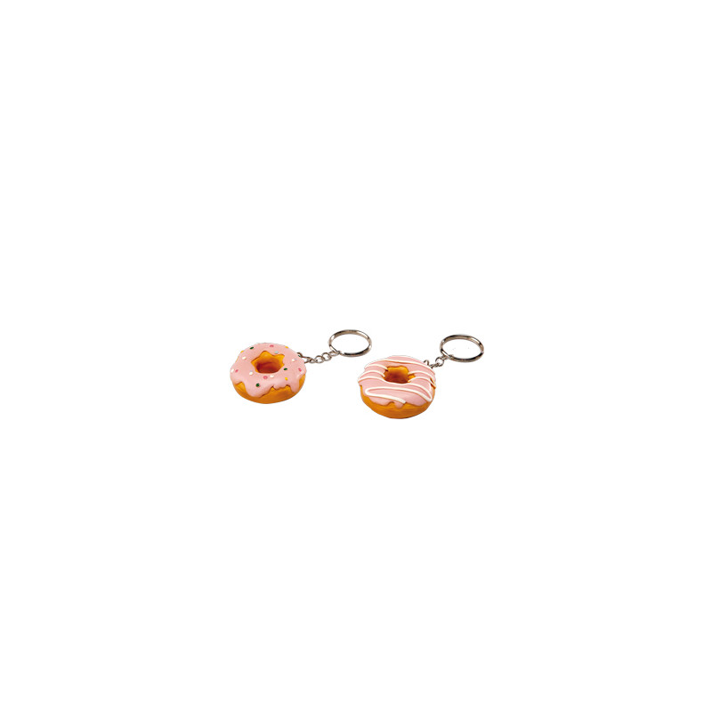 Porte-clefs  Donut rose