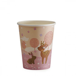 Gobelets en carton " Bella le faon & Pampan le lapin "